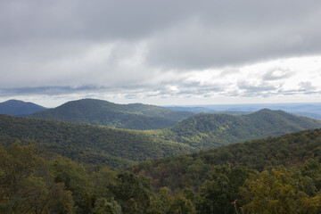Fototapeta premium Autumn Mountains with low clouds