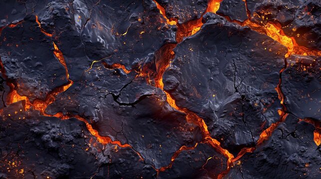 seamless lava texture background with volcanic rock and magma abstract inferno pattern