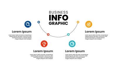 Infographic design template with 4 steps, options or sections. Vector
