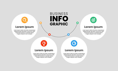 Infographic design template with 4 steps, options or sections. Vector