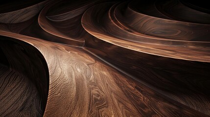 surreal abstract wooden dark studio background for dramatic product presentation 3d render