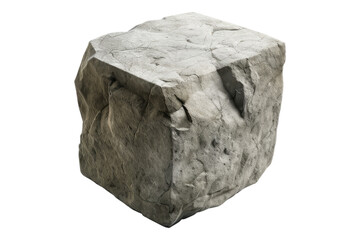 Stone block isolated on transparent background