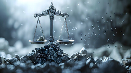 Balanced Scales of Justice Symbolizing the Legal System and Judicial Processes
