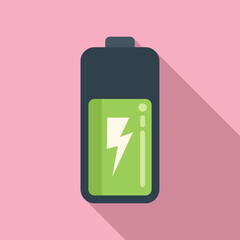 Charge battery low icon flat vector. Energy indicator. Cell gauge capacity