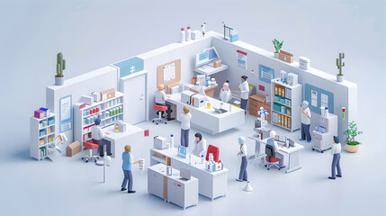 Nurses Administering Hepatitis Vaccines in a Community Center: Protecting  Promoting Health   3D Flat Icon Isometric Scene