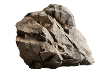Stone boulder mountain clay isolated on transparent background