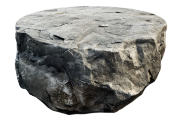 Stone round podium rock isolated on transparent background