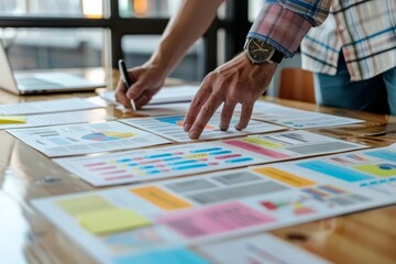 Fototapeta premium It features AIdriven decisionmaking processes where a businessman evaluates various business scenarios through simulation software