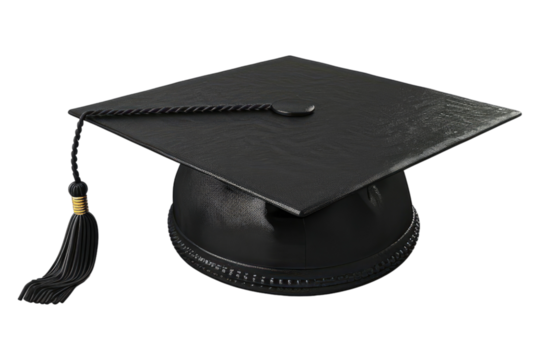 Student graduation cap isolated on transparent background