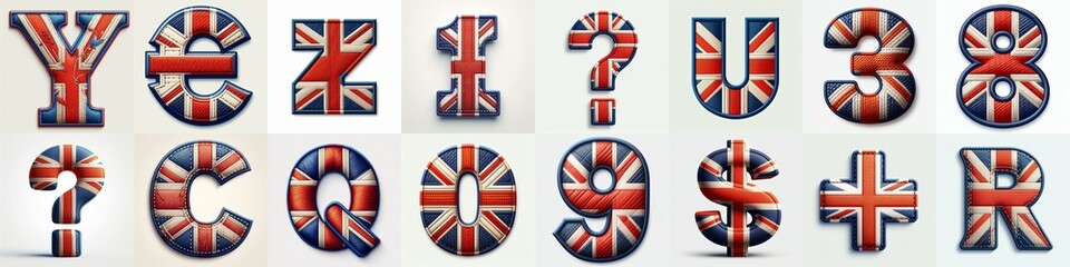 Obraz premium UK flag lettering. AI generated illustration