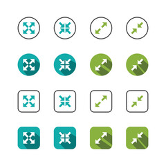 Collection of Icons set, flat colored with shadows. Thin line icons set. Flat vector illustration
