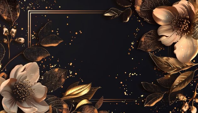 Prepare for a charity gala with the Creative template of an elegant invitation card bordered by luxurious gold accents and subtle floral elements