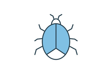 virus icon. icon related to computer. suitable for web site, app, user interfaces, printable etc. flat line icon style. simple vector design editable