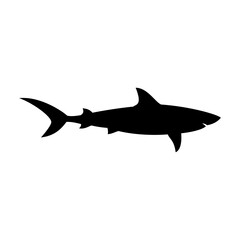 Shark silhouette flat illustration on isolated background