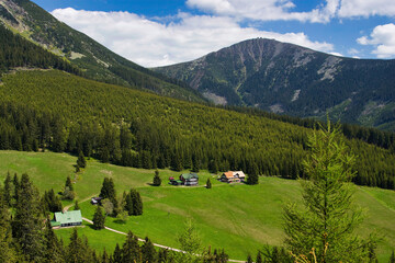 Modry Dol and Sniezka peak in the Czech Karkonosze Mountains.