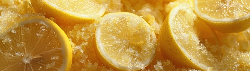 Close-up of fresh lemons with water drops.