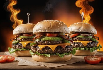 jumbo cheeseburgers with thick-cut chicken, and beef dramatic bounce melted American cheese, national burger day