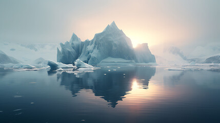 Glacial Melodies: Depict icebergs calving and creating haunting sounds.