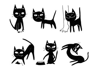 Black Cat Drawing: Sleek, Mysterious, and Ready to Add Charm to Any Project!