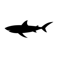 Shark silhouette flat illustration on isolated background