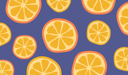 Cute orange fruits pattern background vector design