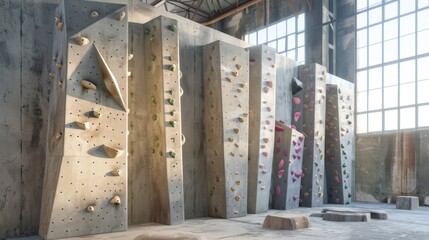 Climbing wall in a sports hall