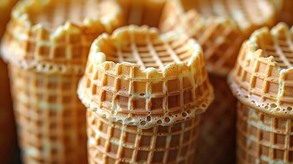   A cluster of waffles with gaps in their centers arranged closely together