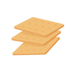 Square crackers.  Crackers vector isolated. Illustration of food, snacks.