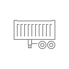 Container trailer line outline icon