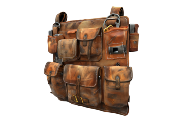 Tool belt equipment isolated on transparent background