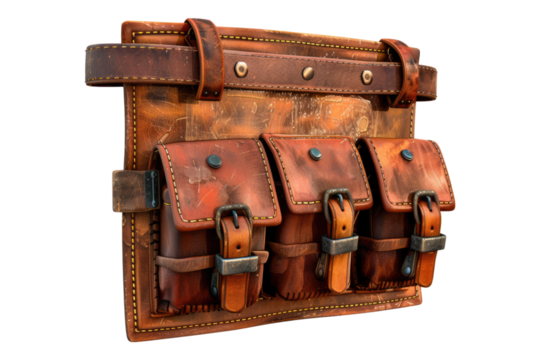 Tool belt equipment isolated on transparent background