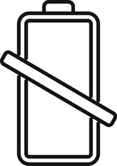 Fototapeta premium Empty battery bank icon outline vector. Mobile electric low. Level time plus