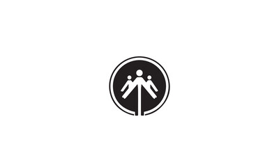 
Cooperation logo design black simple flat icon on white background