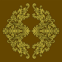 Floral traditional ornament Hand drawn illustration vector