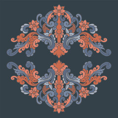 Floral traditional ornament Hand drawn illustration vector