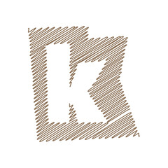 Paper Cut Letter K Design