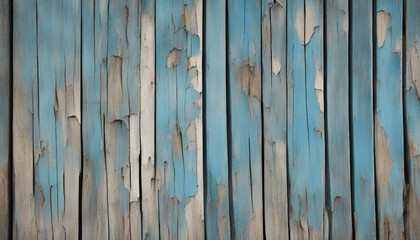 Naklejka premium Bluish texture of weathered wooden wall with peeling old paint and cracks