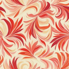Elegant Red and Cream Swirl Pattern Background