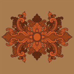 Floral traditional ornament Hand drawn illustration vector
