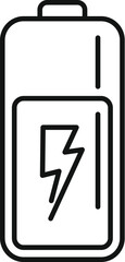 Charge battery low icon outline vector. Energy indicator. Cell gauge capacity
