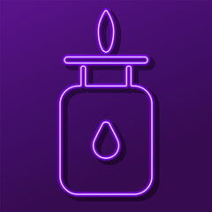 gas neon sign, modern glowing banner design, colorful modern design trend on black background. Vector illustration.