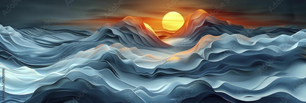 Canvas Prints Soothing Calming Rhythms in Vector Art, simple shadows and flowing forms for relaxation themes.