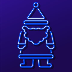 santa neon sign, modern glowing banner design, colorful modern design trend on black background. Vector illustration.