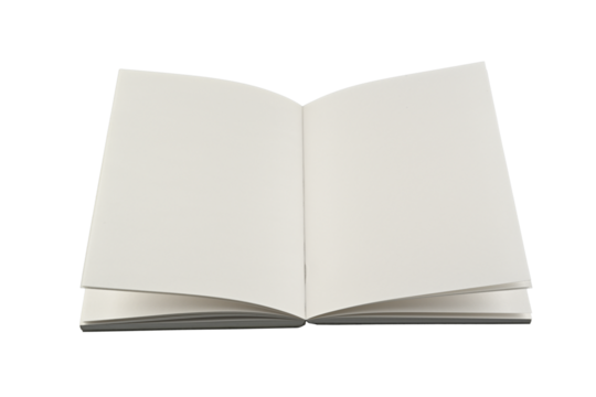 Cuaderno de hojas blancas abierto