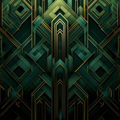 Abstract close up of a blue, green  and gold wallpaper with a pattern