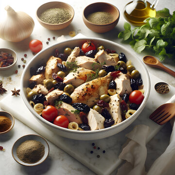 Aruban Keeshi Yena Dish on White Marble Counter