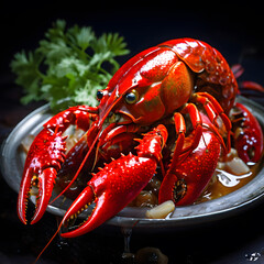red lobsters for a luxurious meal, ai-generatet