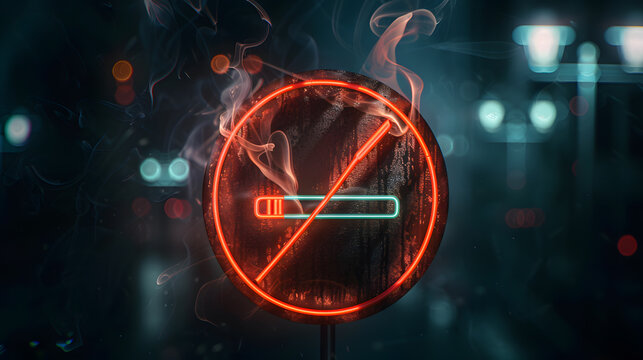 no smoking neon icon