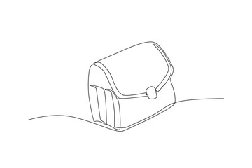 Continuous one line drawing of Women_s sling bag. Stylish accessories man and women. Dynamic one line draw graphic design vector illustration