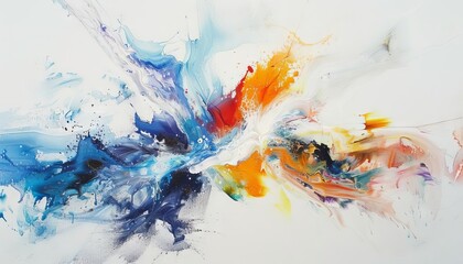 Obraz premium An abstract painting with only one color on a white canvas
